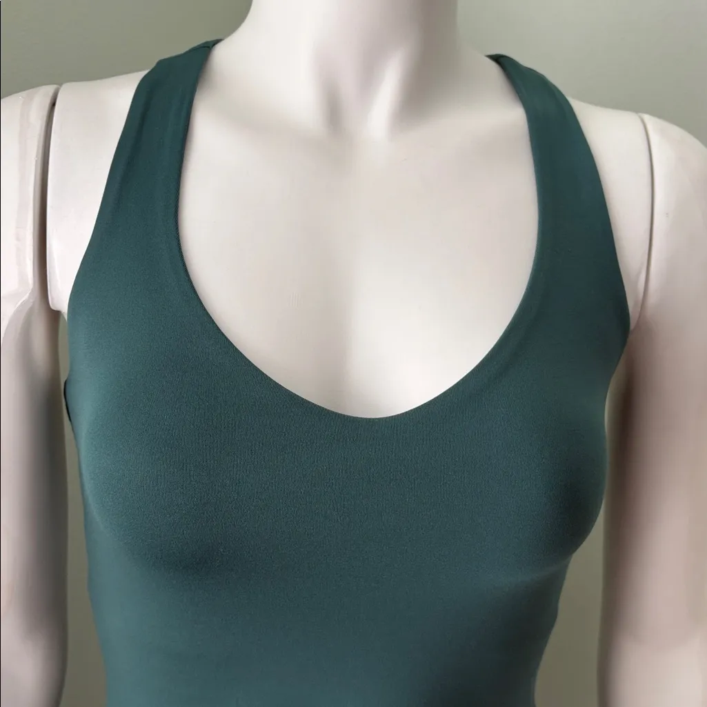 Girlfriend Collective Lola V-Neck Racerback Athletic Tennis Dress, Olympus Green - Image 10