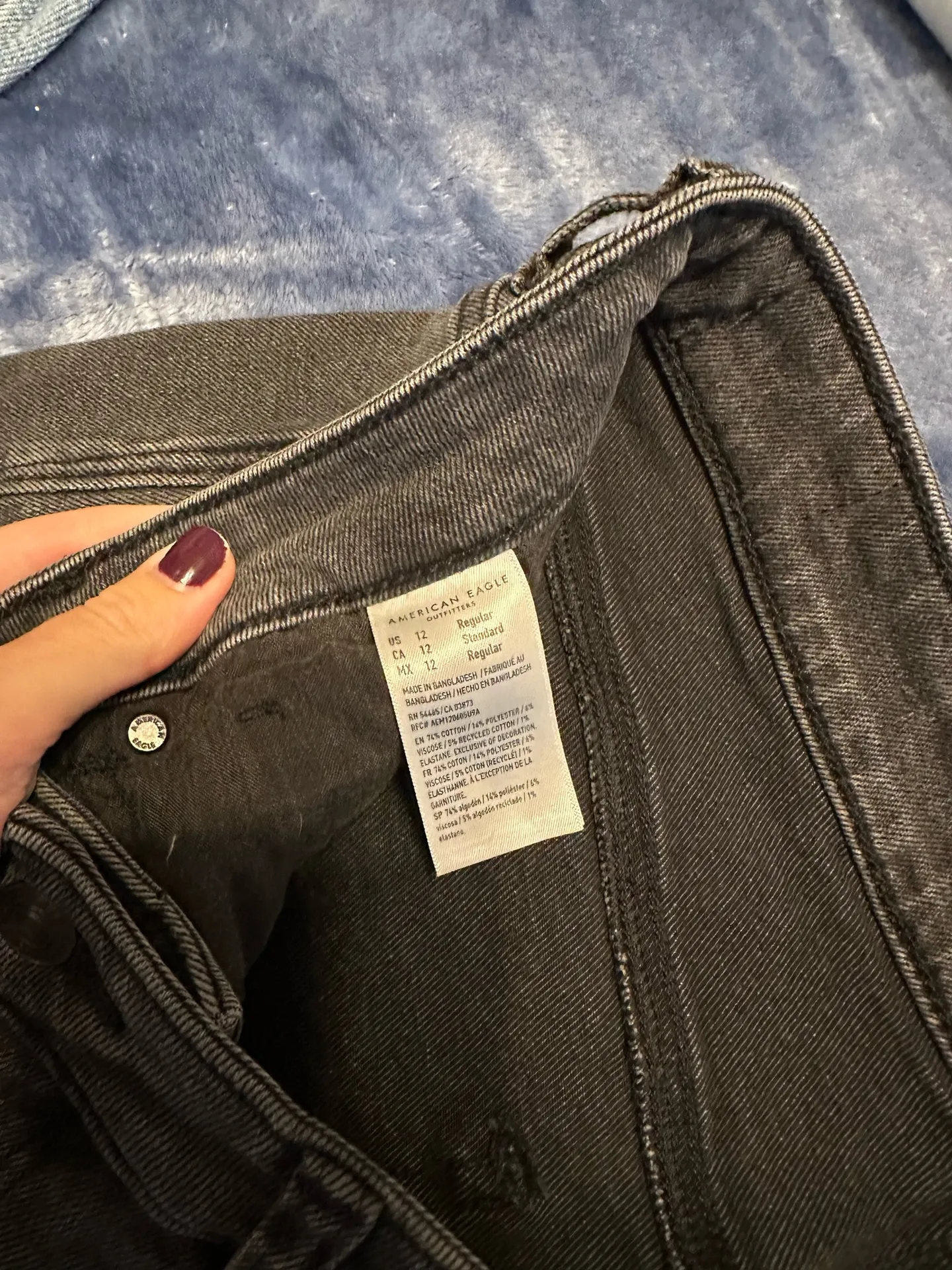 American Eagle Slim Straight Black Jeans Size 12 - Image 2