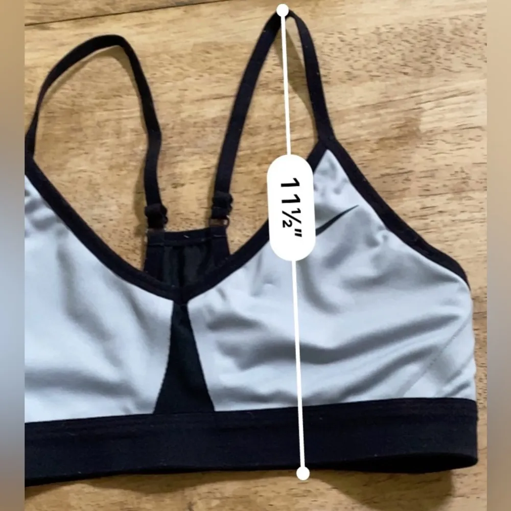 Nike Pro Indy Women’s S Gray/Black Mesh Panel Racerback Light Support Sports Bra - Image 9