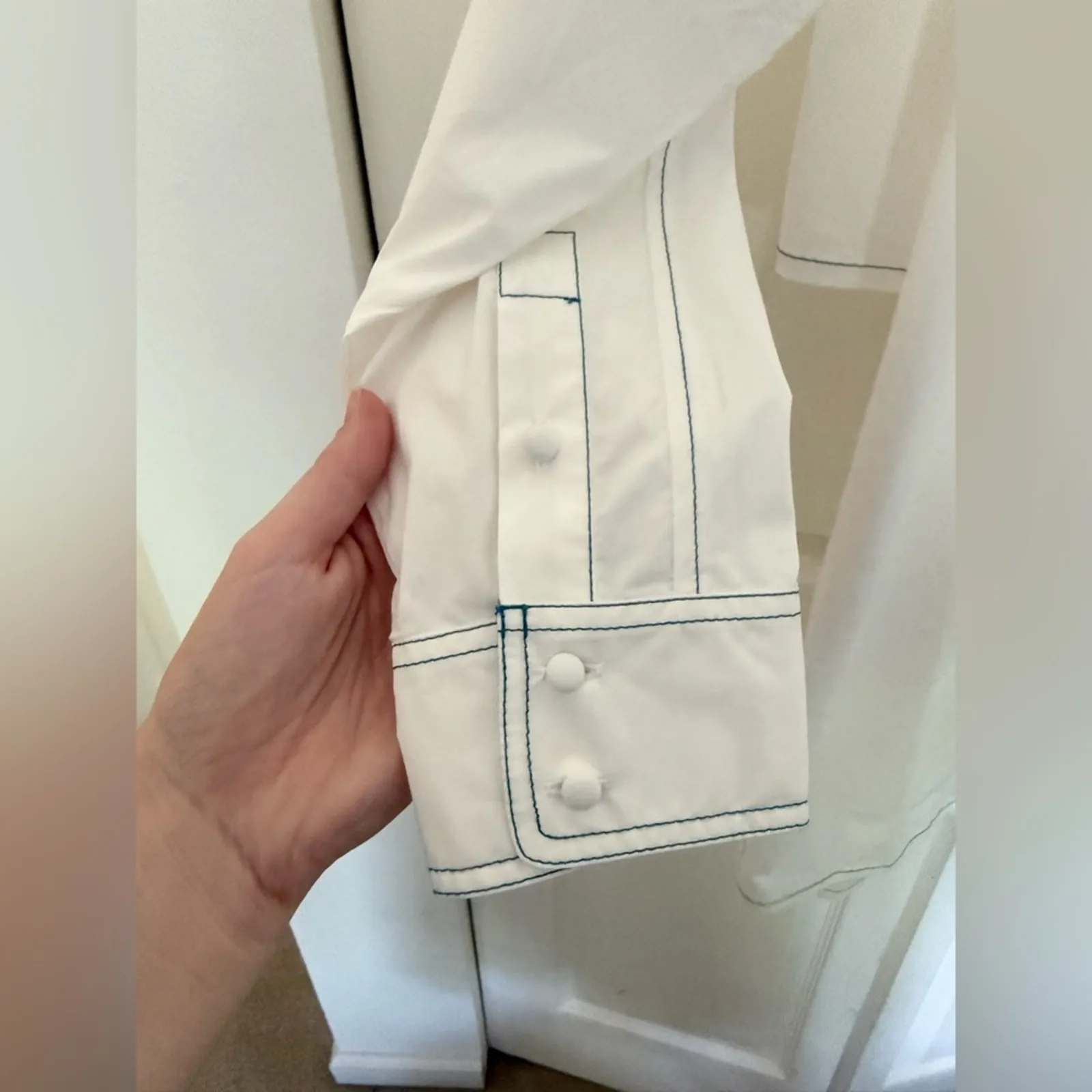 NWT SOLID & STRIPED The Emerson Marshmallow White Cotton Poplin Dress Small - Image 5