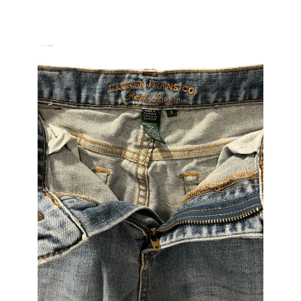 Vintage 90's Lauren Jeans Co Ralph Lauren Cut Off Denim Jeans Shorts Size 8 Blue - Image 4