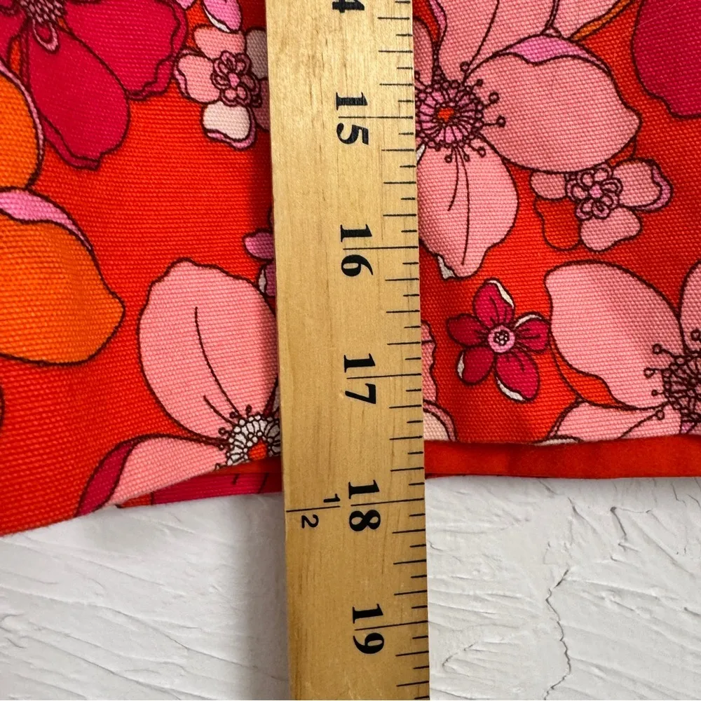 Talbot Orange Pink Floral Mini Skirt Womens 2P Retro Mod Classic Straight Pencil - Image 2