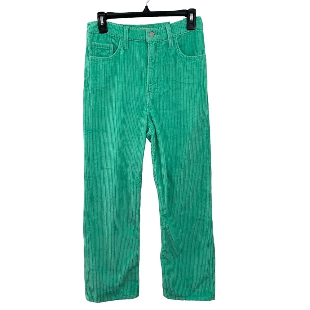 NWT Levi's 26 x 27 Ribcage Straight Ankle Premium Corduroy‎ Pants Electric Green - Image 4