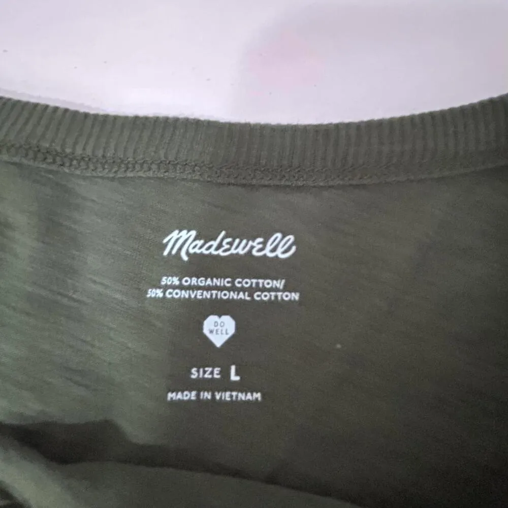 Madewell scoop neck green t-shirt Women's size‎ Large - Image 2