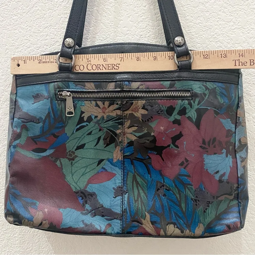 Poppy Blue Forest Collection Leather Tote Bag - Image 5