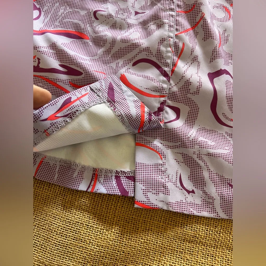 Adidas Coral Purple Activewear Skort floral pockets Climacool sz 12 golf tennis - Image 11