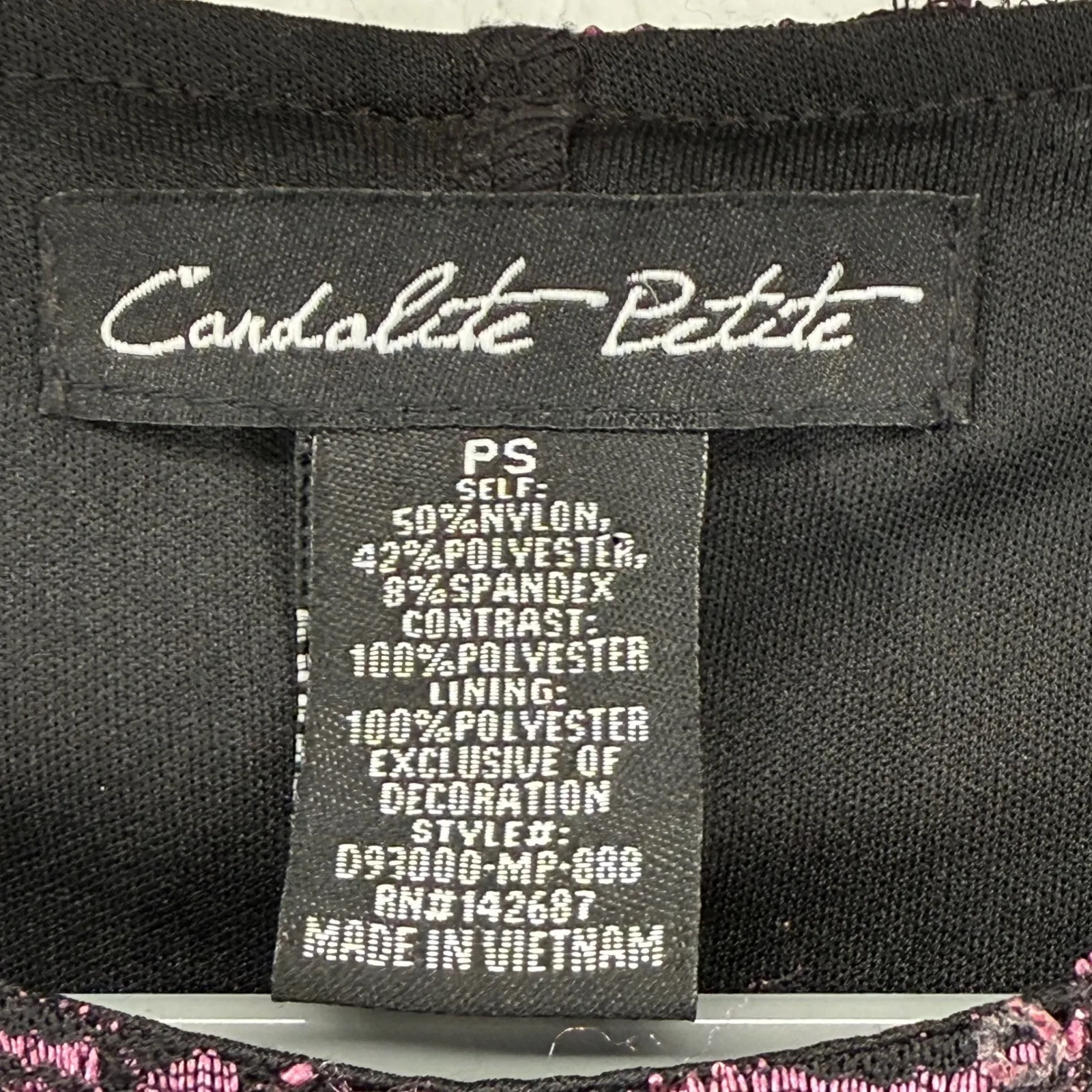 Candalite PS Black‎ Purple Sequin Lace Floral Maxi Dress Evening Gown no belt Black Size 00 - Image 5