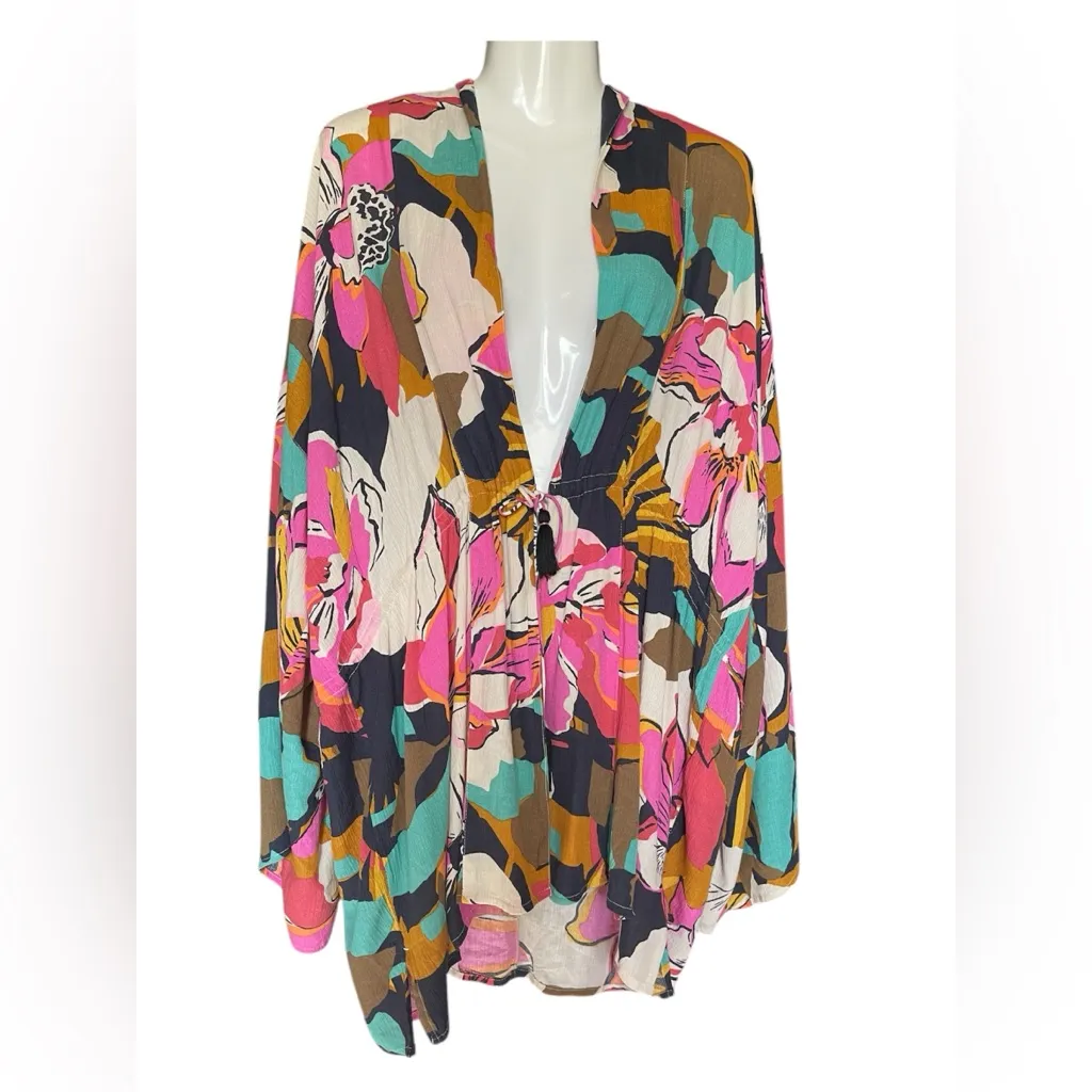 BILLABONG Floral Kimono with Mustard Top - Image 5