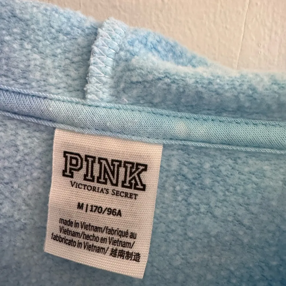 PINK Victoria's Secret Blue Tie Dye Hoodie Sweatshirt Medium Pullover - Image 2