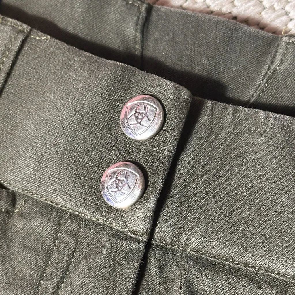 Ariat Breeches Heritage Riding Pants Womens 24R (27x24) Outdoor Equestrian Green - Image 4