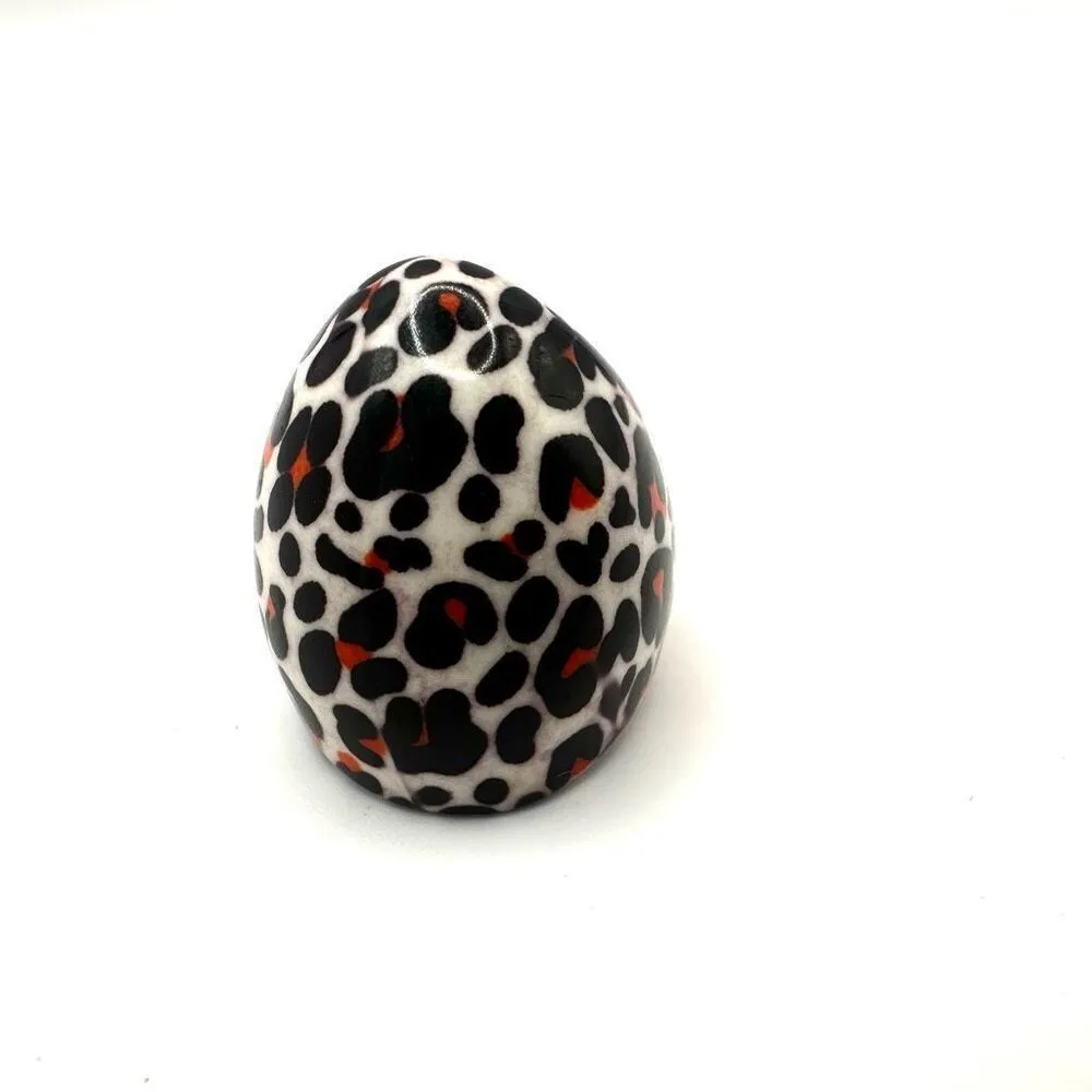 Black and orange leopard cocktail ring - Image 2