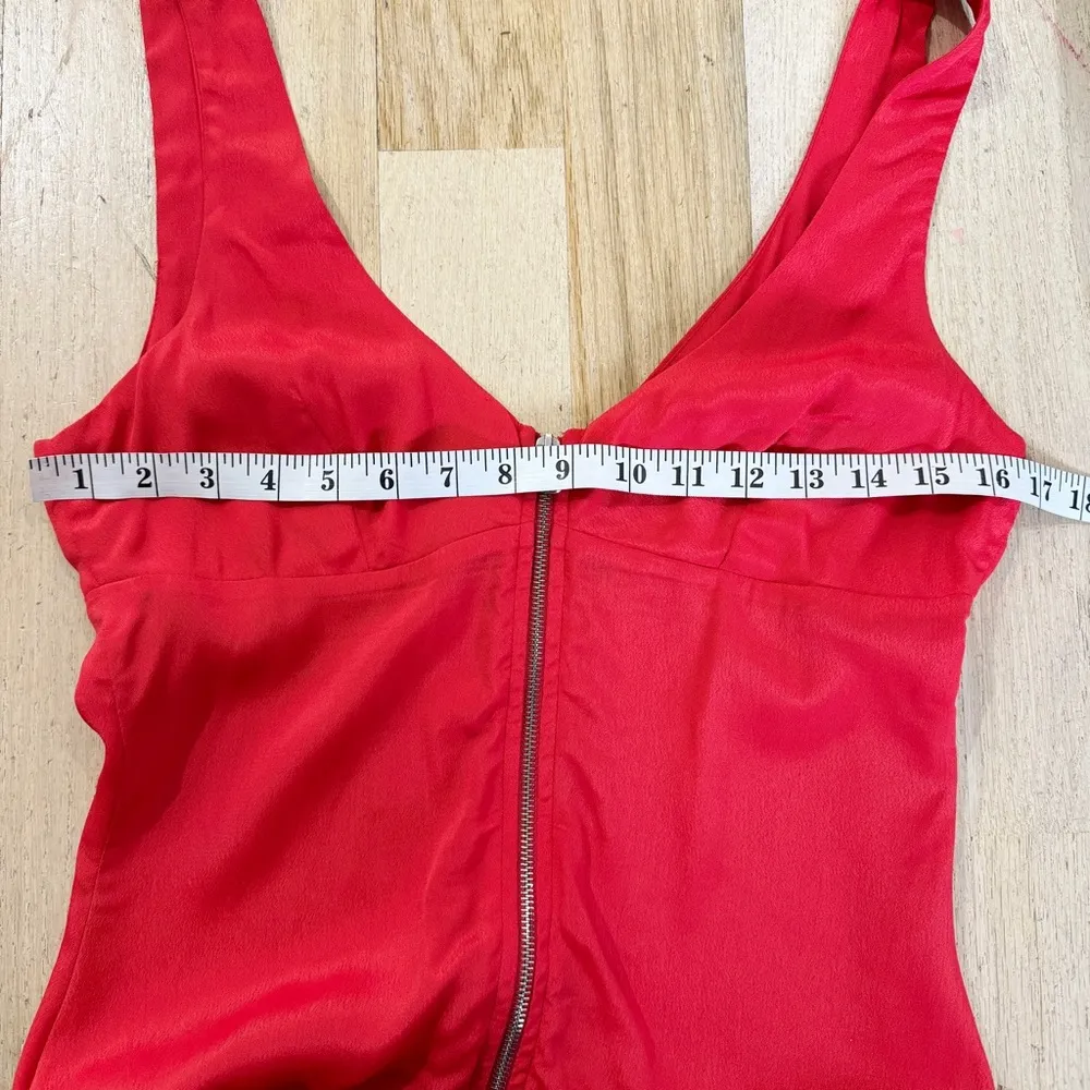 Reformation red zip up bustier style  mini dress - Image 10