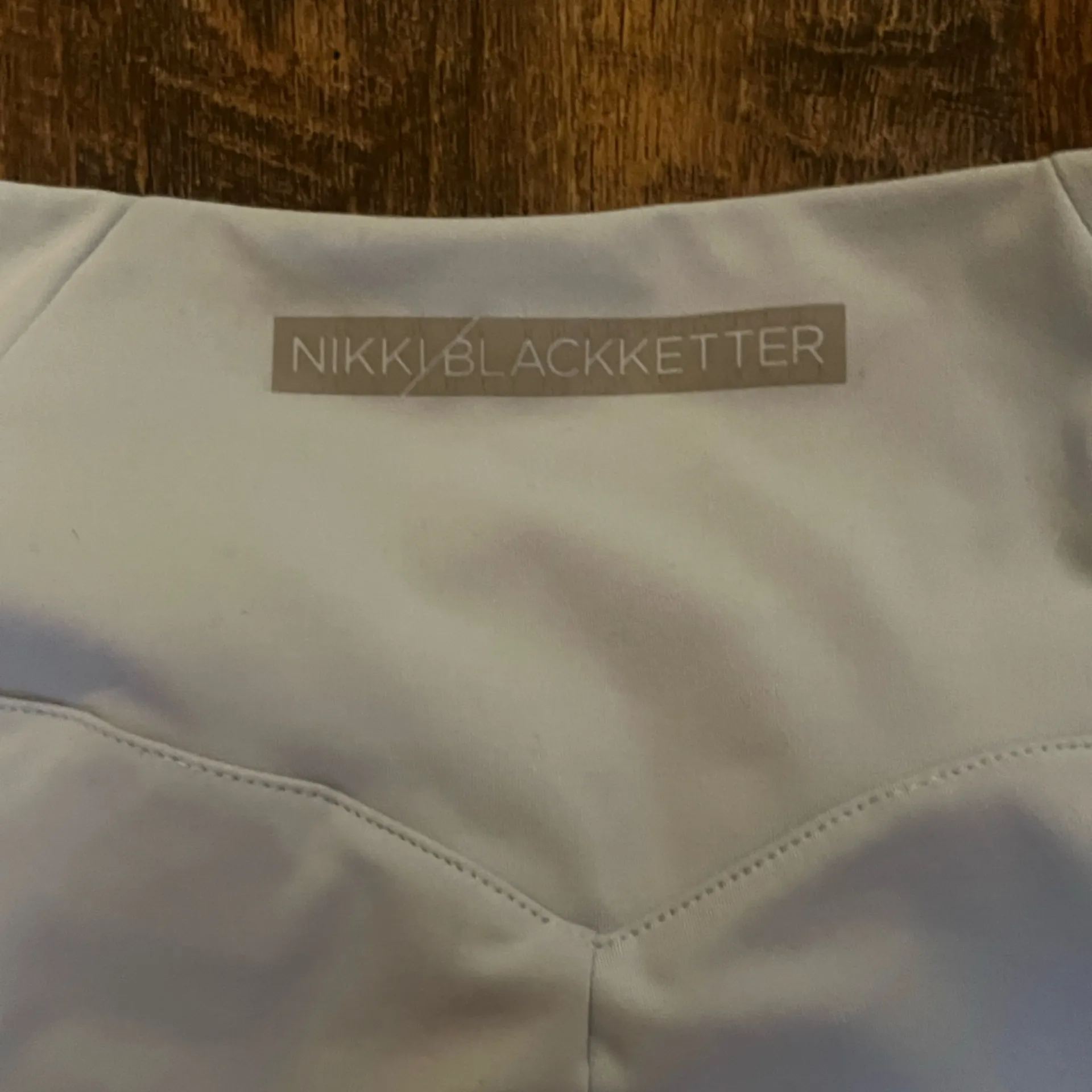 Gymshark x Nikki Blackketter Dynamic Leggings in a light blue and white colorway - Image 5