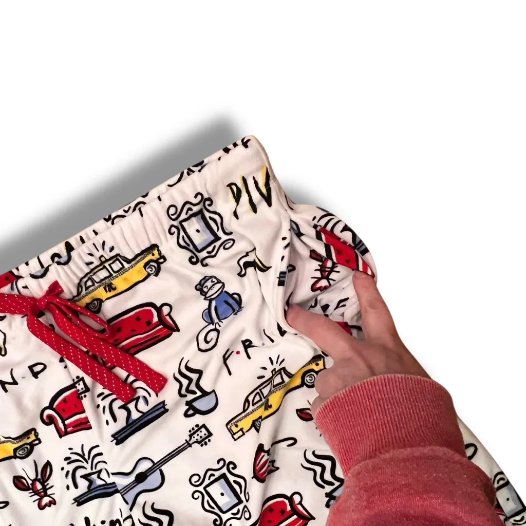 "Friends" Show Theme Couch Cab Flannel Jogger Sweatpants Sleepwear Sz L 12 - Image 5