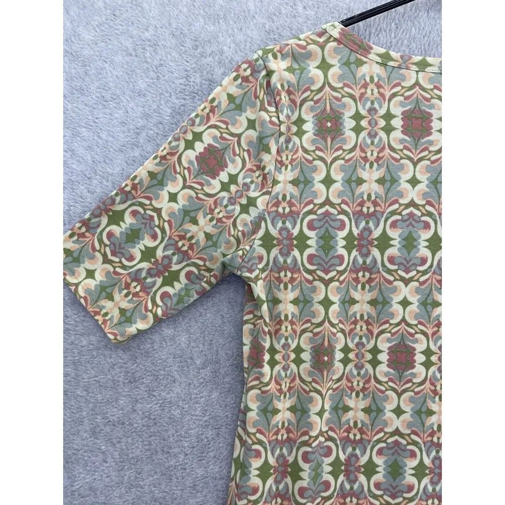 Lularoe Women's T-Shirt Dress Short Sleeve Size Small Geometric Print Yellow - Image 5