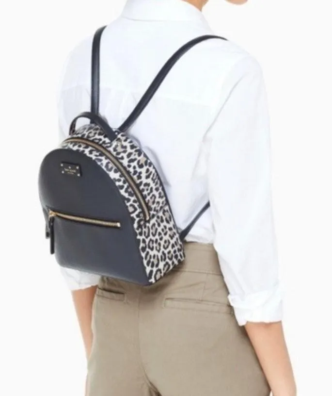 Kate Spade Leopard Print & Black Backpack - Image 4