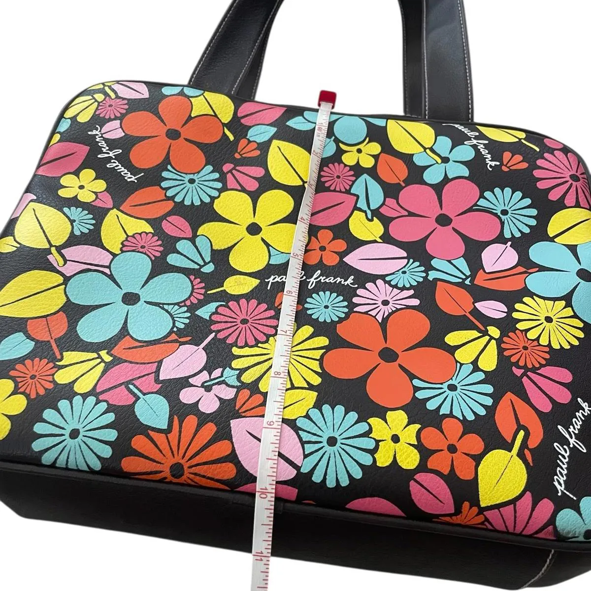 Vintage Y2K Paul Frank Shoulder Bag Purse Satchel Floral Brown EUC 2005 - Image 6