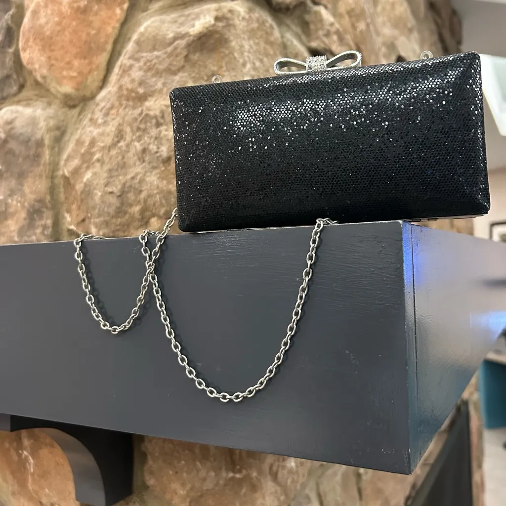 Clutch Black Bow Clutch A Touch of Nina perfect condition - Image 7