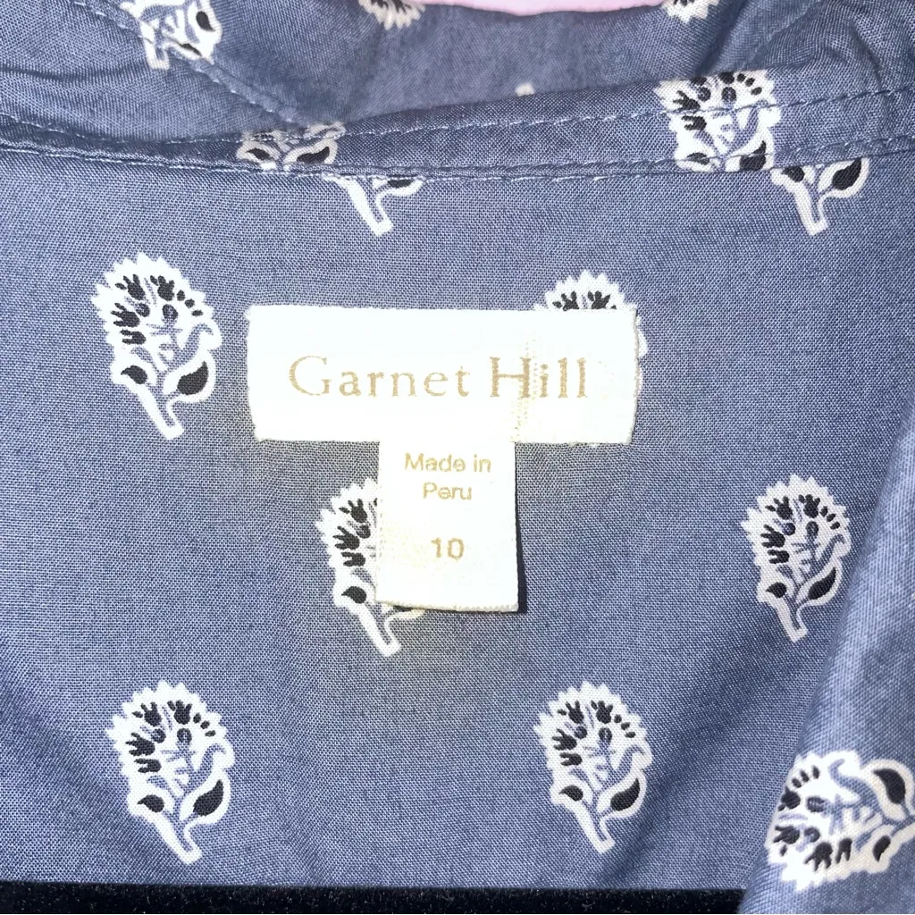 Garnet Hill Button Up Top Women Size 10 Organic Pima Cotton Sustainable Office - Image 4