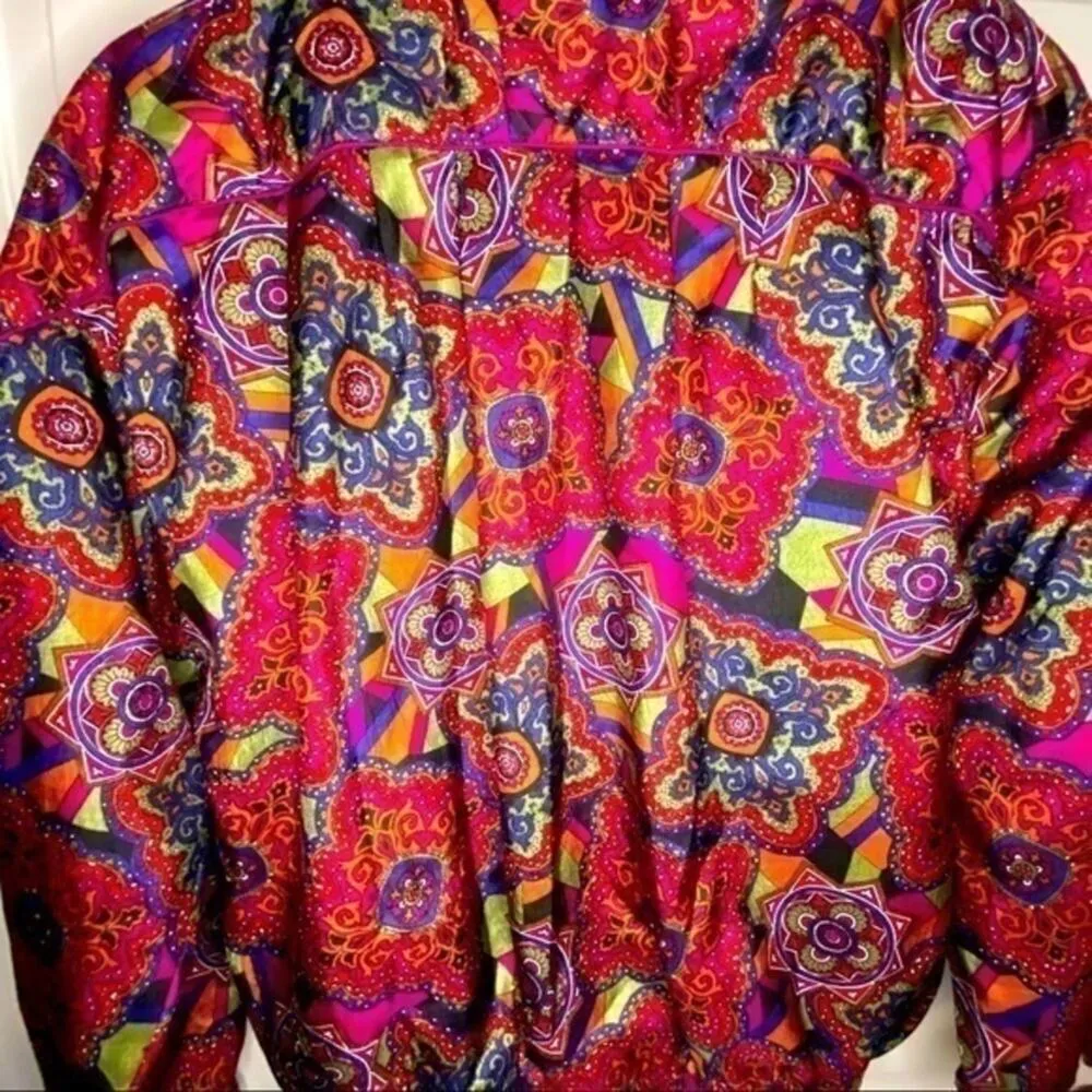 Vintage Lavon Pink & Orange Patterned Jogging Jacket Size Small - Image 6