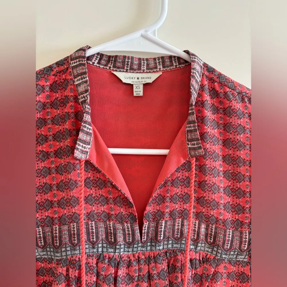 Lucky Brand Jenna A-Line Dress Color Salmon Pink Size XS - Image 2