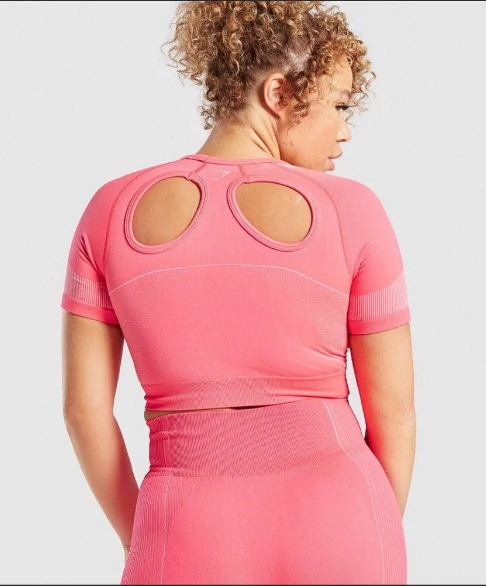 Ultra seamless crop top pink - Image 2