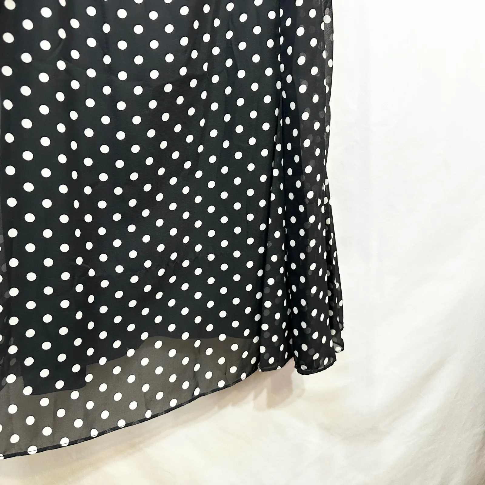 Maggie Barnes Plus Size 24W Dress Midi Black Polka Dot Sleeveless Shift 1414 - Image 5