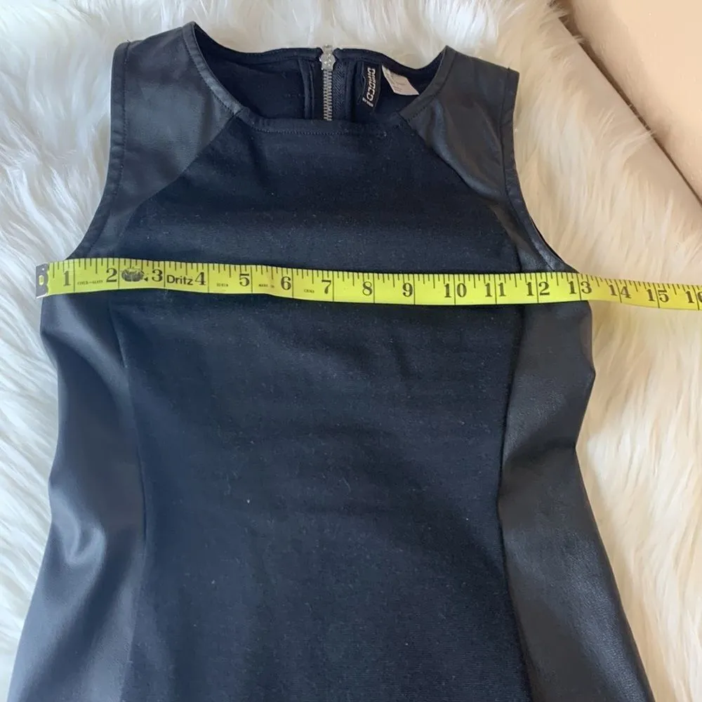 H&M Divided Sleeveless Faux Leather Body Con Dress Size 4 - Image 13