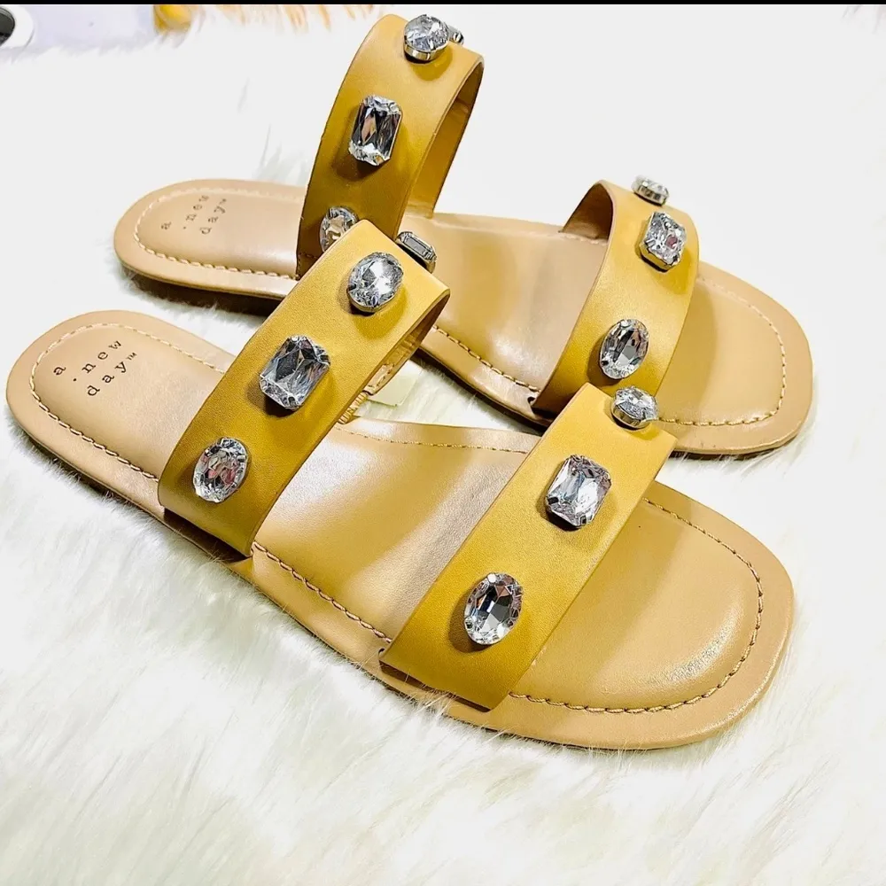 Women's A New Day Shoes A New Day Brit Two Band Embellished Sandals size 7 - Image 2