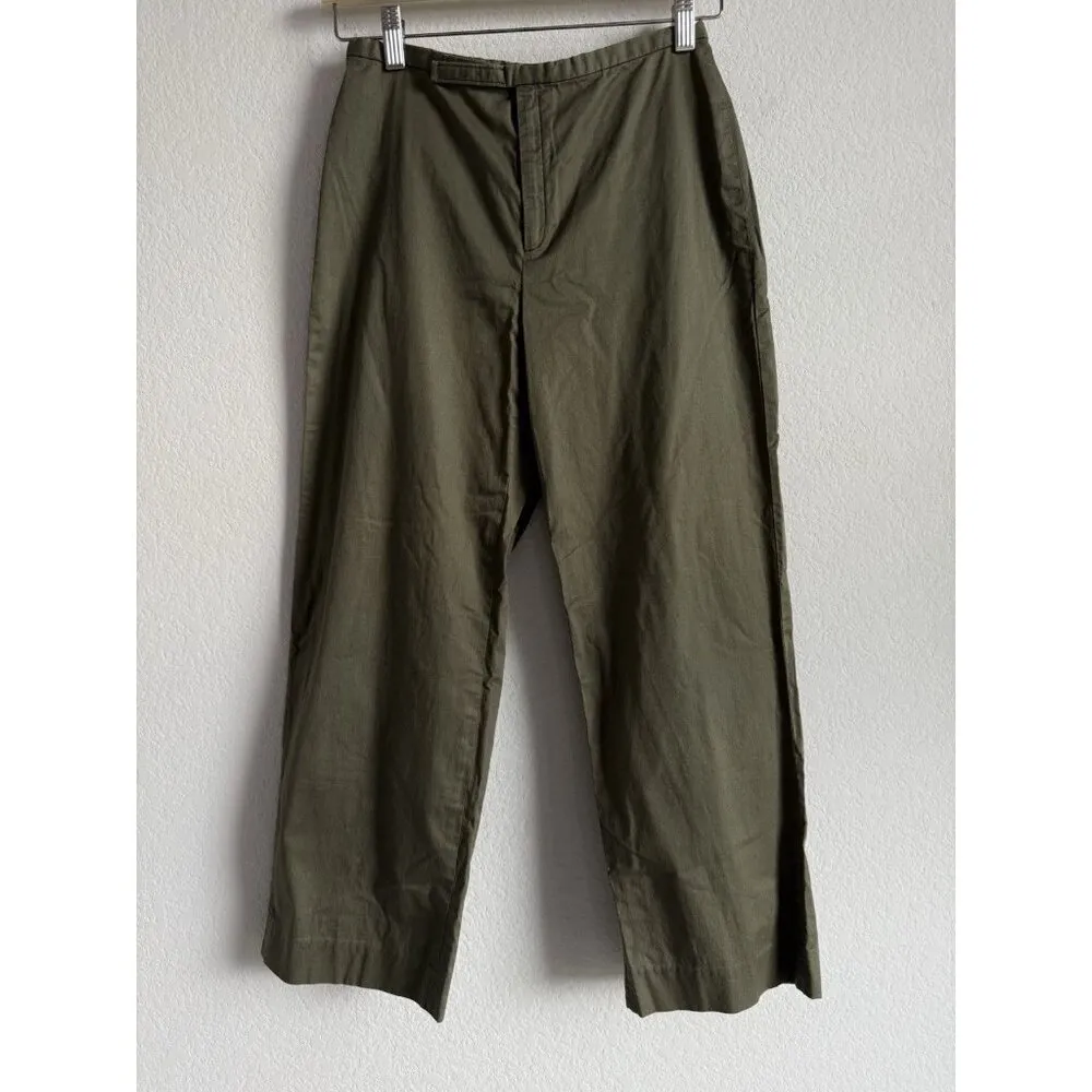Banana Republic Stretch Women’s Size‎ 2 Olive Green Wide Leg Poplin Pants - Image 3