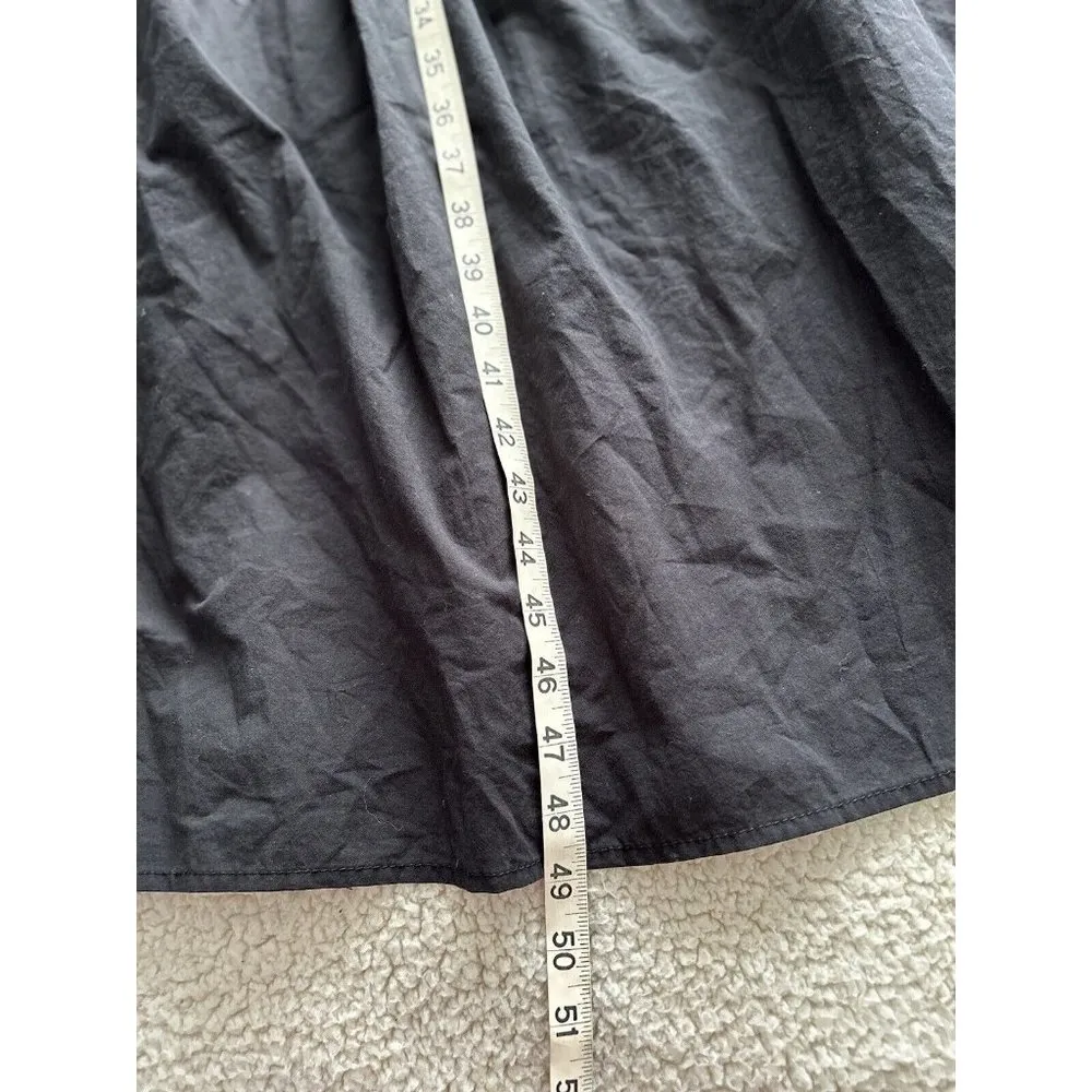 MADEWELL Halter Tiered Midi Lake Dress True Black Crinkle Cotton Poplin Size 00 - Image 13