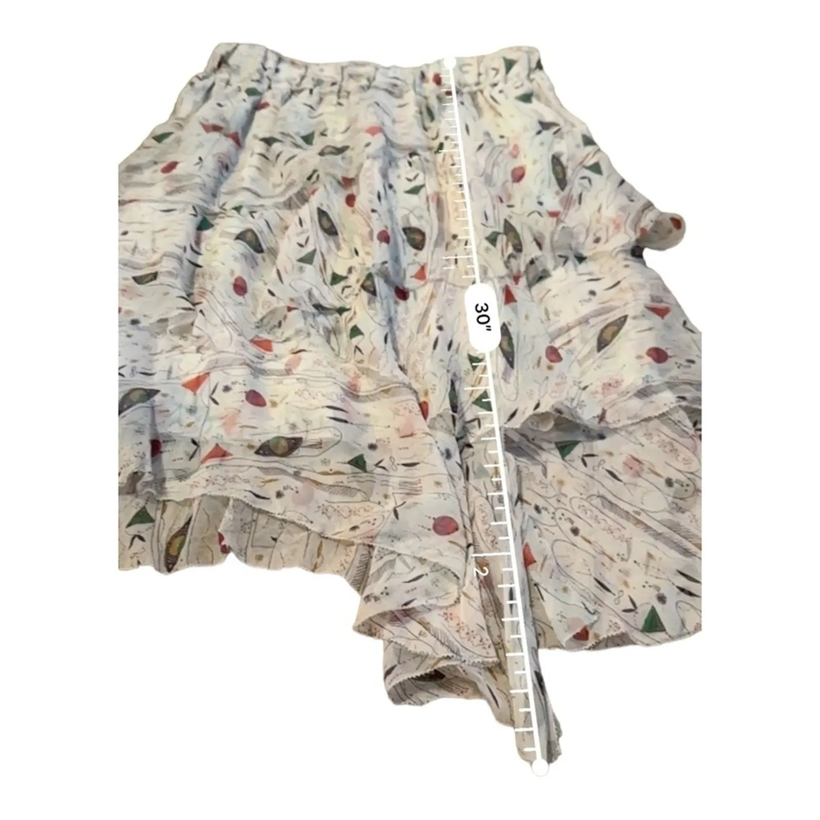 Isabel Marant Jeezon Gathered Asymmetrical Printed Silk Skirt in Erell Sz 42 - Image 11