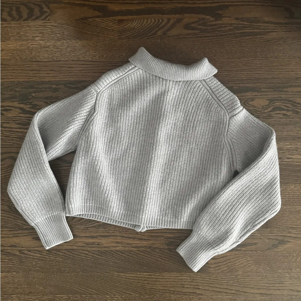 Wilfred grey knit chunky jumper collared button down sweater jacket - Image 6