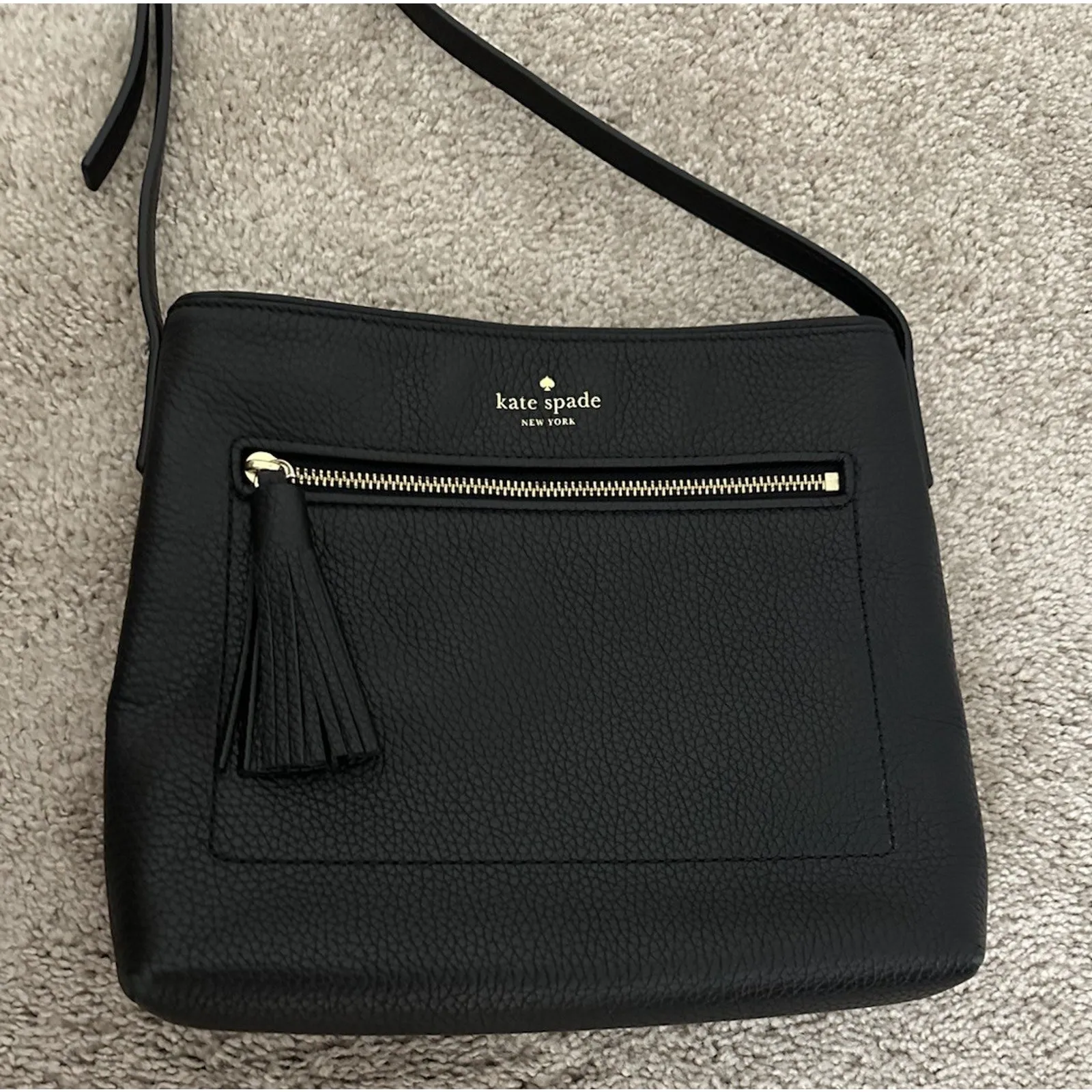 Kate Spade Chester Street Dessi Black Leather Gold Tone Crossbody Purse $234 - Image 10