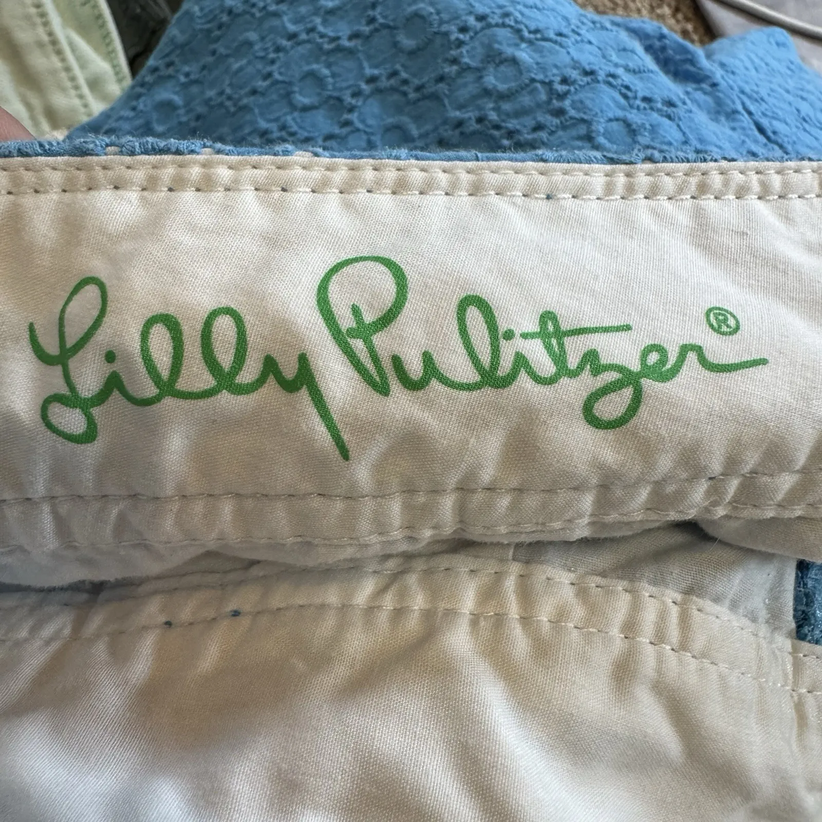 Lilly Pulitzer The Walsh Scalloped Hem Women's Blue Lace Shorts Size 0 - Image 3