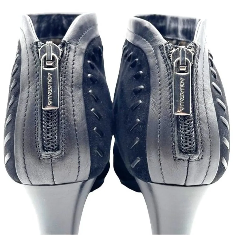 Aquatalia by Marvin K Black Weatherproof Suede Riley Ankle Boots Womens Size 8.5 - Image 9