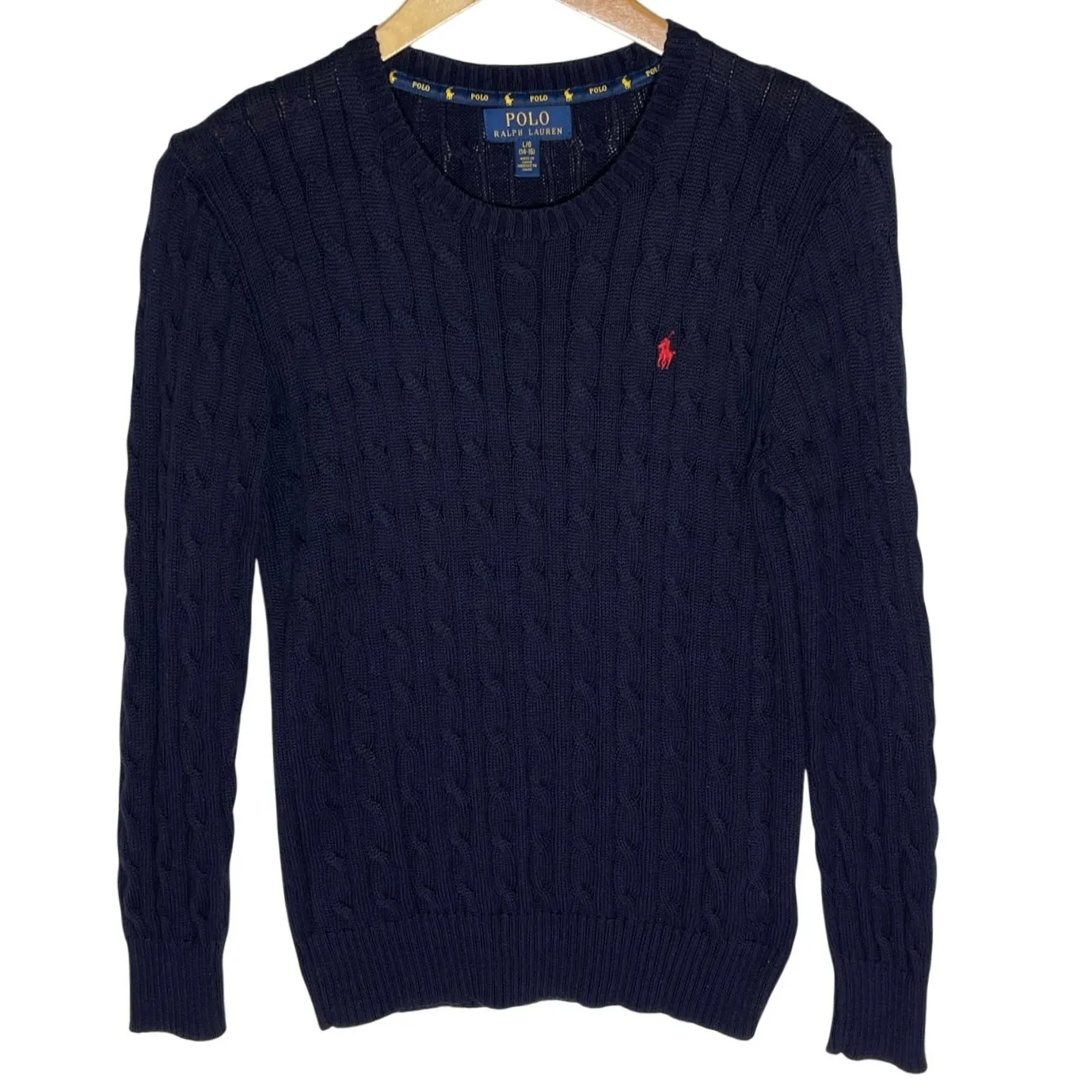 Ralph Lauren POLO  Navy Cableknit Crewneck Pullover Sweater - Image 2