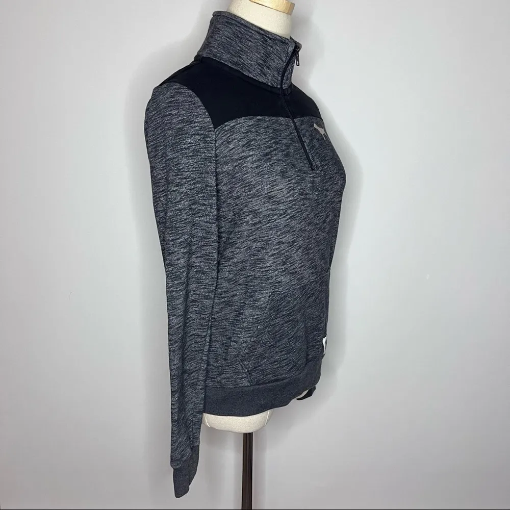 PINK VICTORIA’S SECRET Charcoal Gray Black Half Zip Pullover XS Love Pink - Image 6