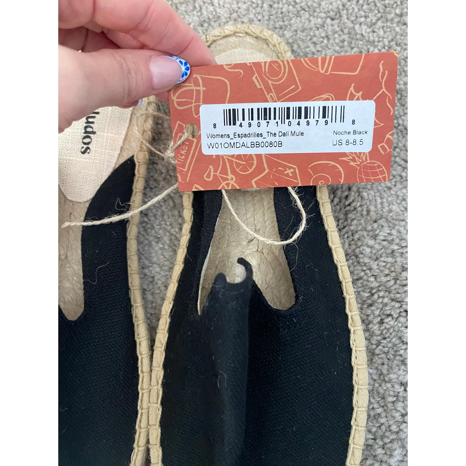 New Soludos Mules, Black, Size 8-8.5 - Image 3