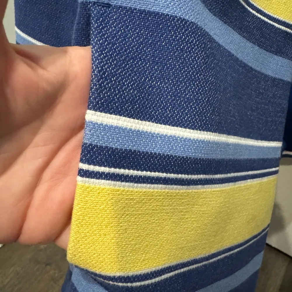 TALBOTS Yellow & Blue Blazer Size 2 Fully Lined Open Front Pockets Stylish Fun - Image 12