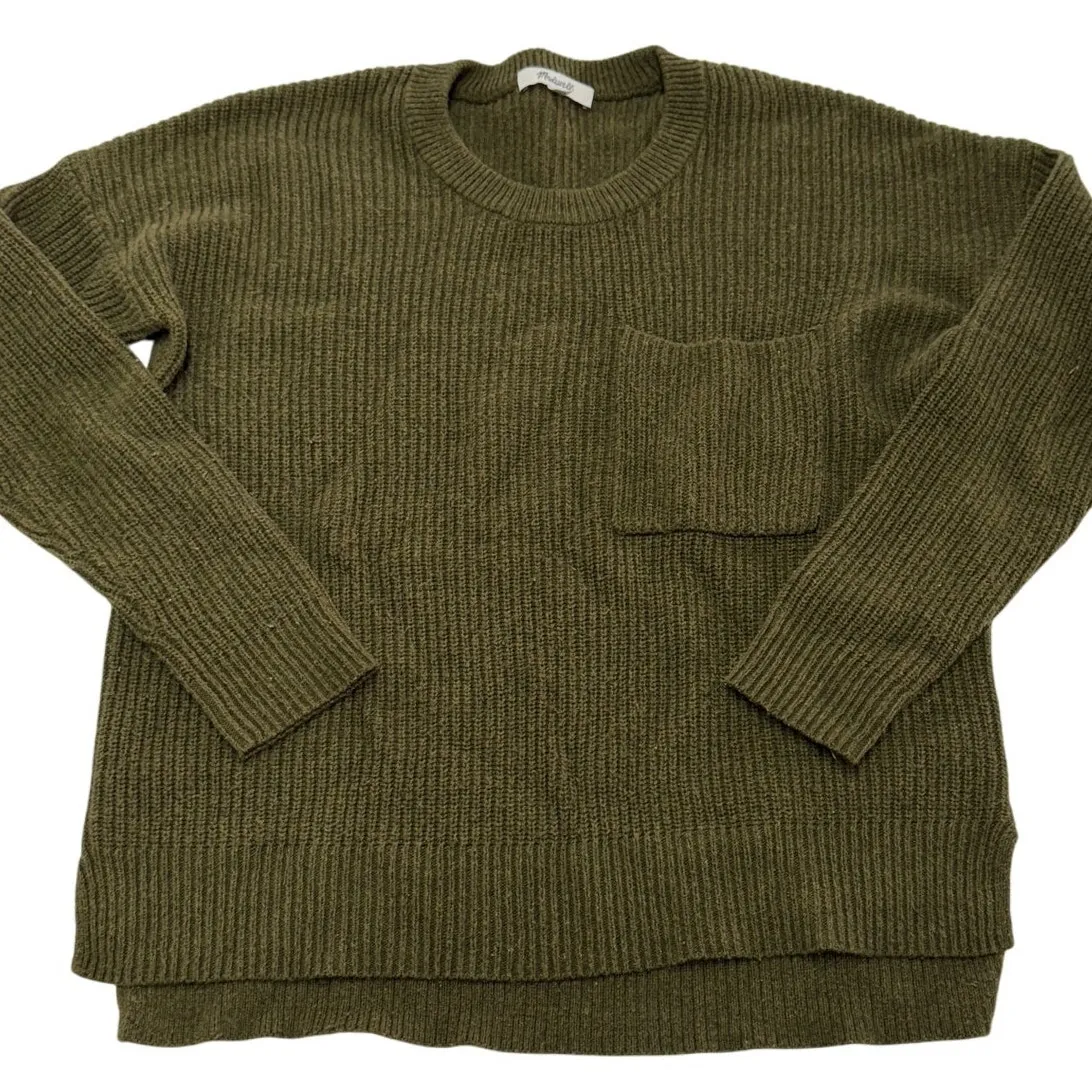 Madewell Sweater Womens X Small Green Thompson Pocket‎ Pullover Sweater - Image 2