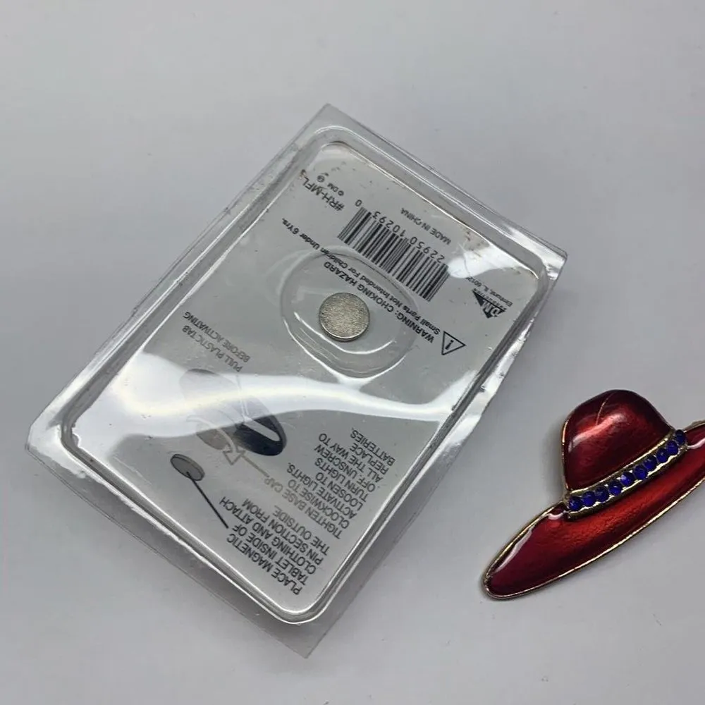 Lot Of 2 Costume Jewelry Brooch Pins Red Hat - Image 5