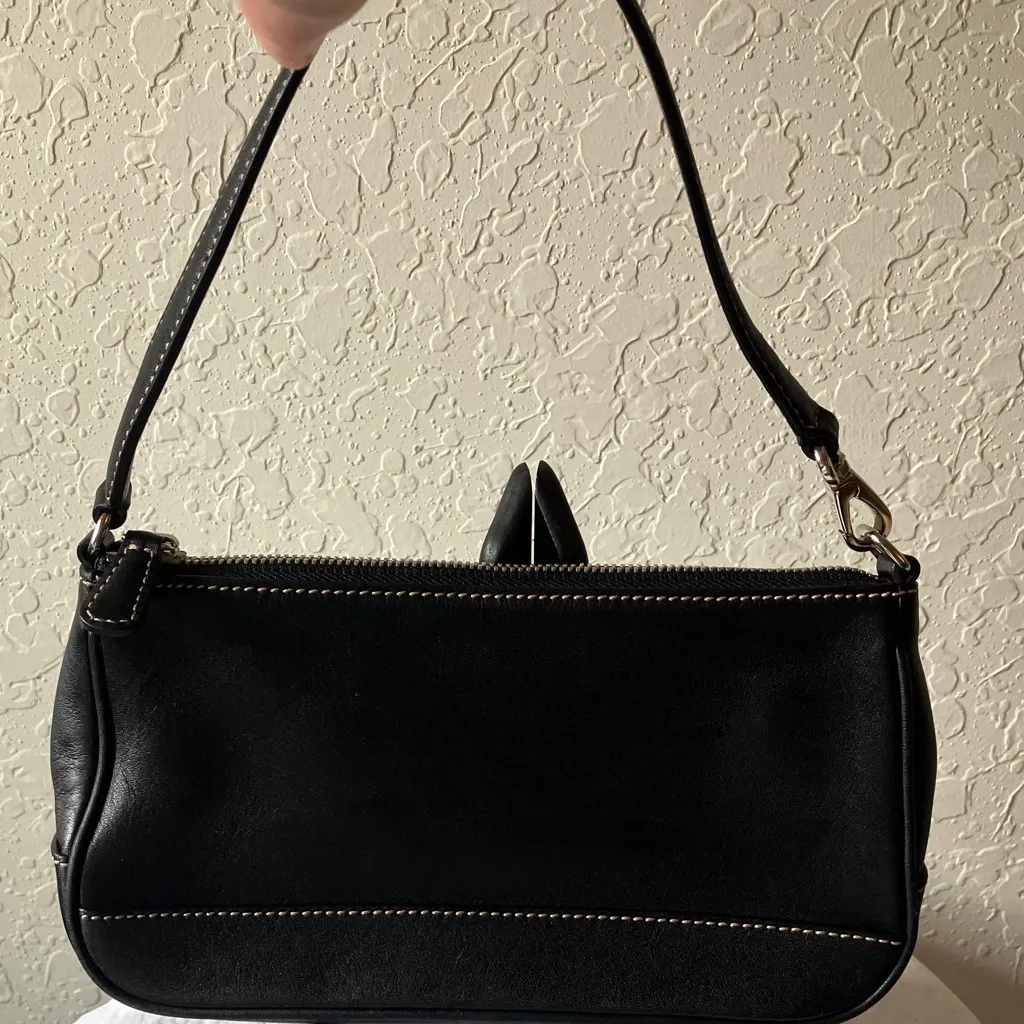 Coach: Black Hampton (7785) Leather Demi Bag- Mini - Image 10
