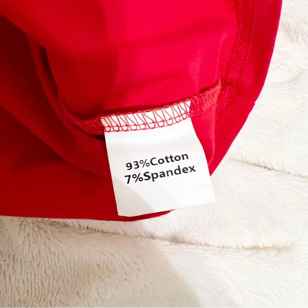 Queen Of Sparkles One Shoulder Feather Tee Top Blouse Red & White XS - Image 5