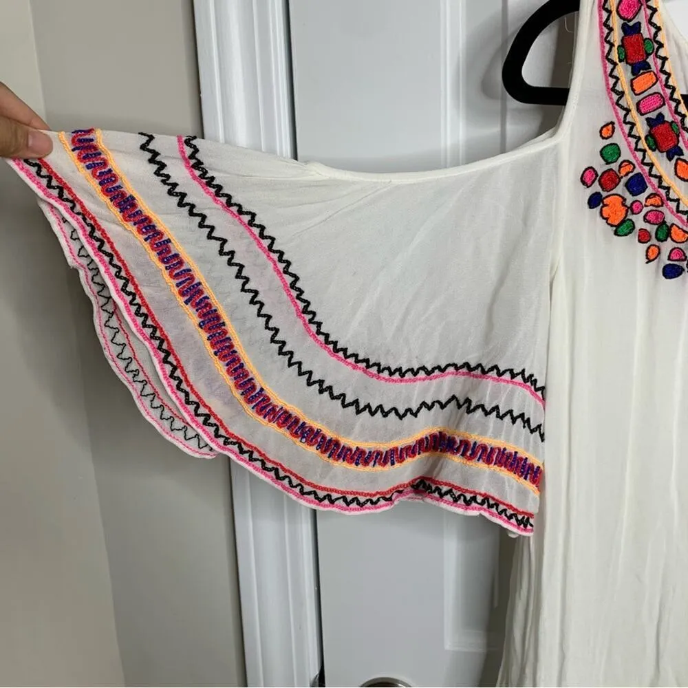 Anthropologie Pia Pauro embroidered cold shoulder festival dress vacation size M - Image 5