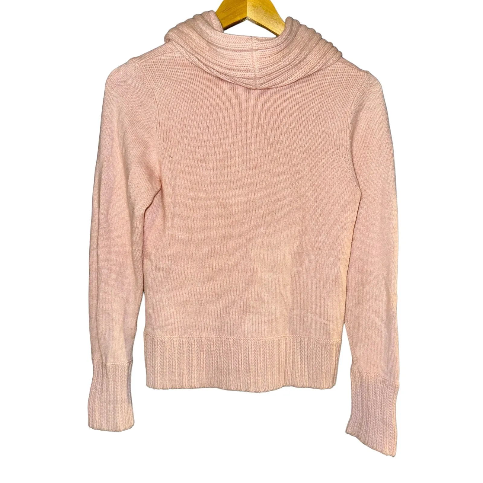 Marks & Spencer Pastel Pink Cowl Neck Knit Sweater Cashmere Angora Blend US 4 - Image 4