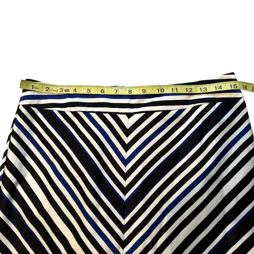 NWT, Ann Taylor Factory Black White Royal Blue Chevron Stripe Pencil Skirt, Sz 6 - Image 8