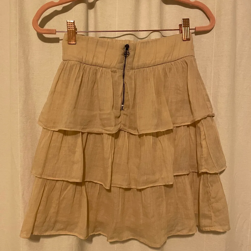 Beautiful zara layered khaki mini skirt size extra small XS - Image 2