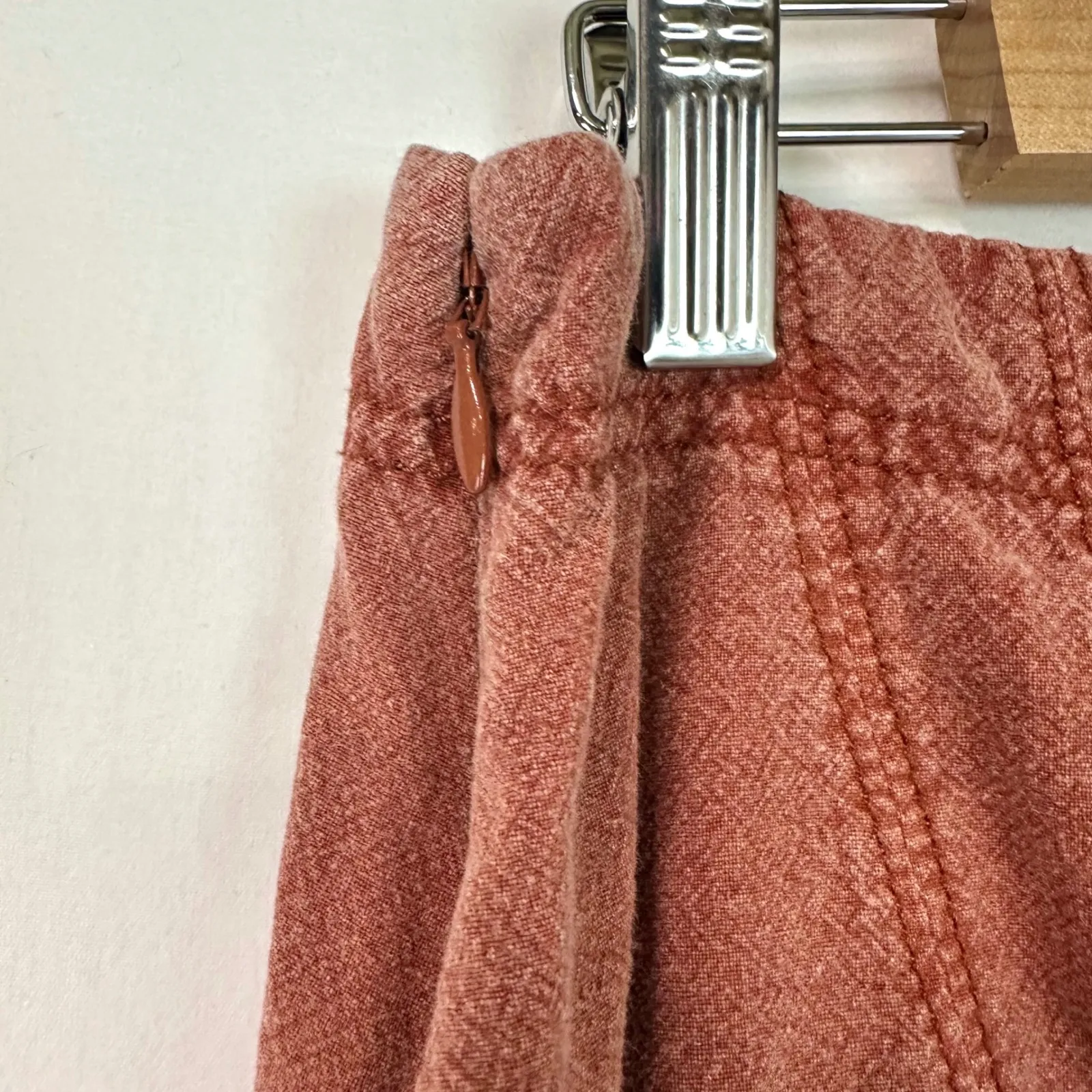 FREE PEOPLE Ruffles In The Sand Rose Rust Tiered Mini Skirt Womens 4 100% Cotton - Image 5