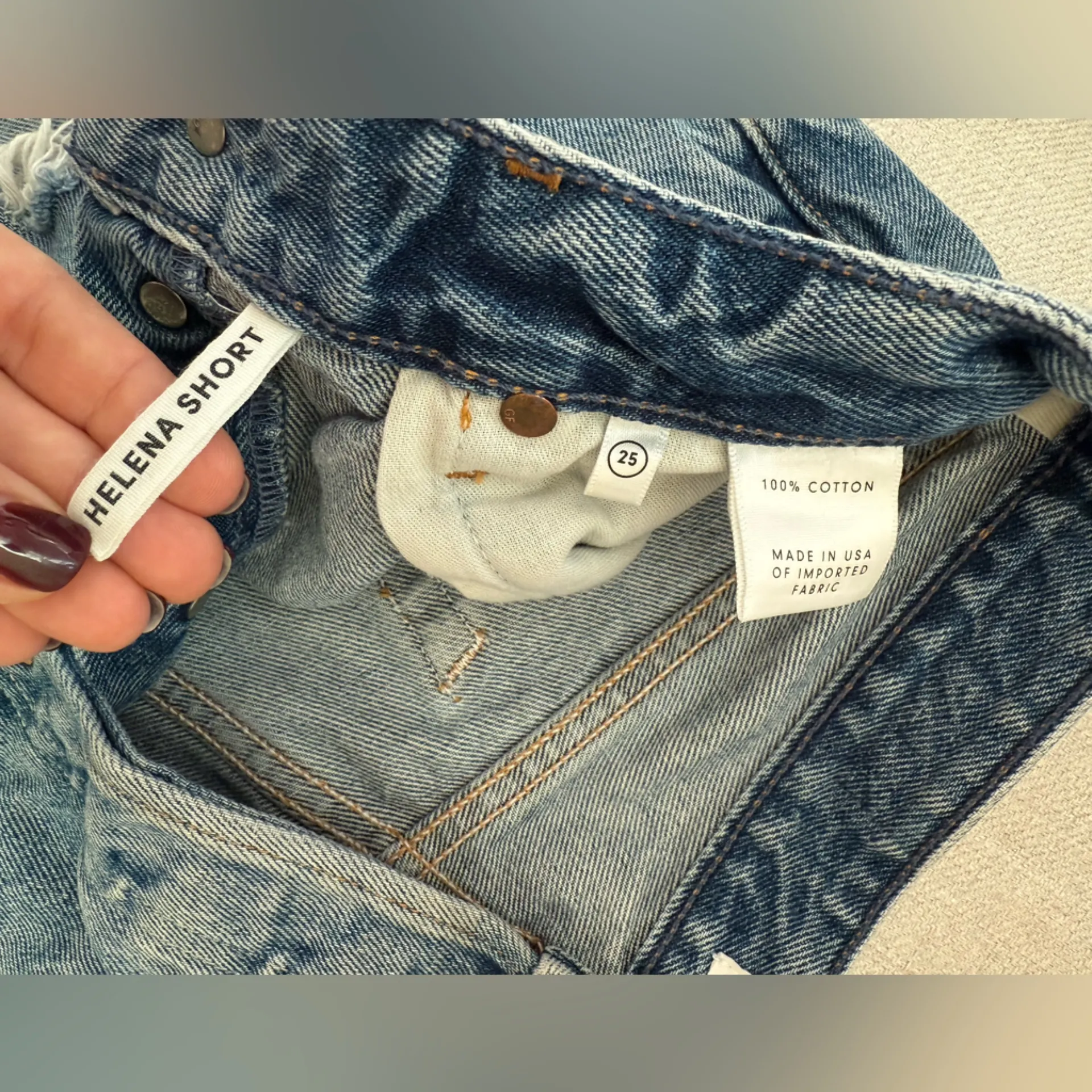 GRLFRND  Helena Denim Shorts Size 25 - Image 4